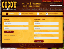 Tablet Screenshot of cocosbakery.smartertakeout.net